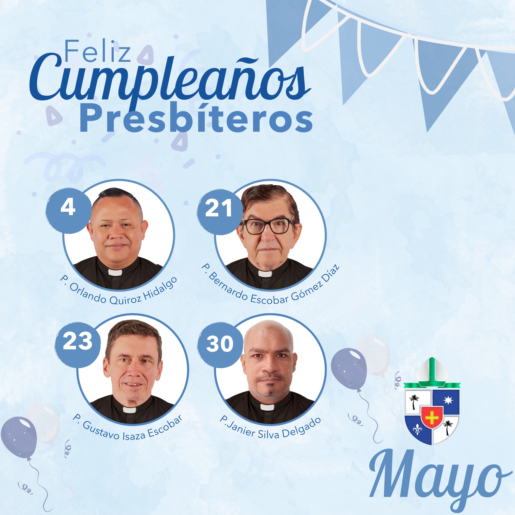 Cumpleaños Presbíteros Mes de Mayo